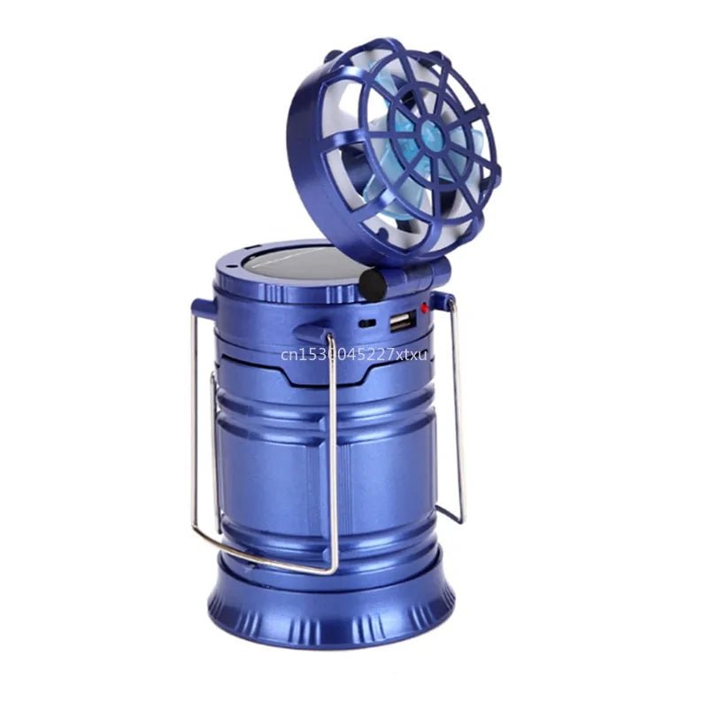 6 in 1 Portable Camping Solar Lantern With Fan - Rieworkes