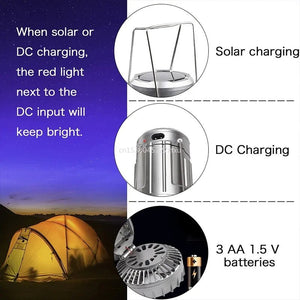 6 in 1 Portable Camping Solar Lantern With Fan - Rieworkes