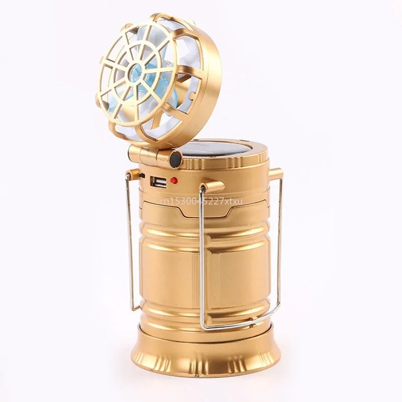 6 in 1 Portable Camping Solar Lantern With Fan - Rieworkes