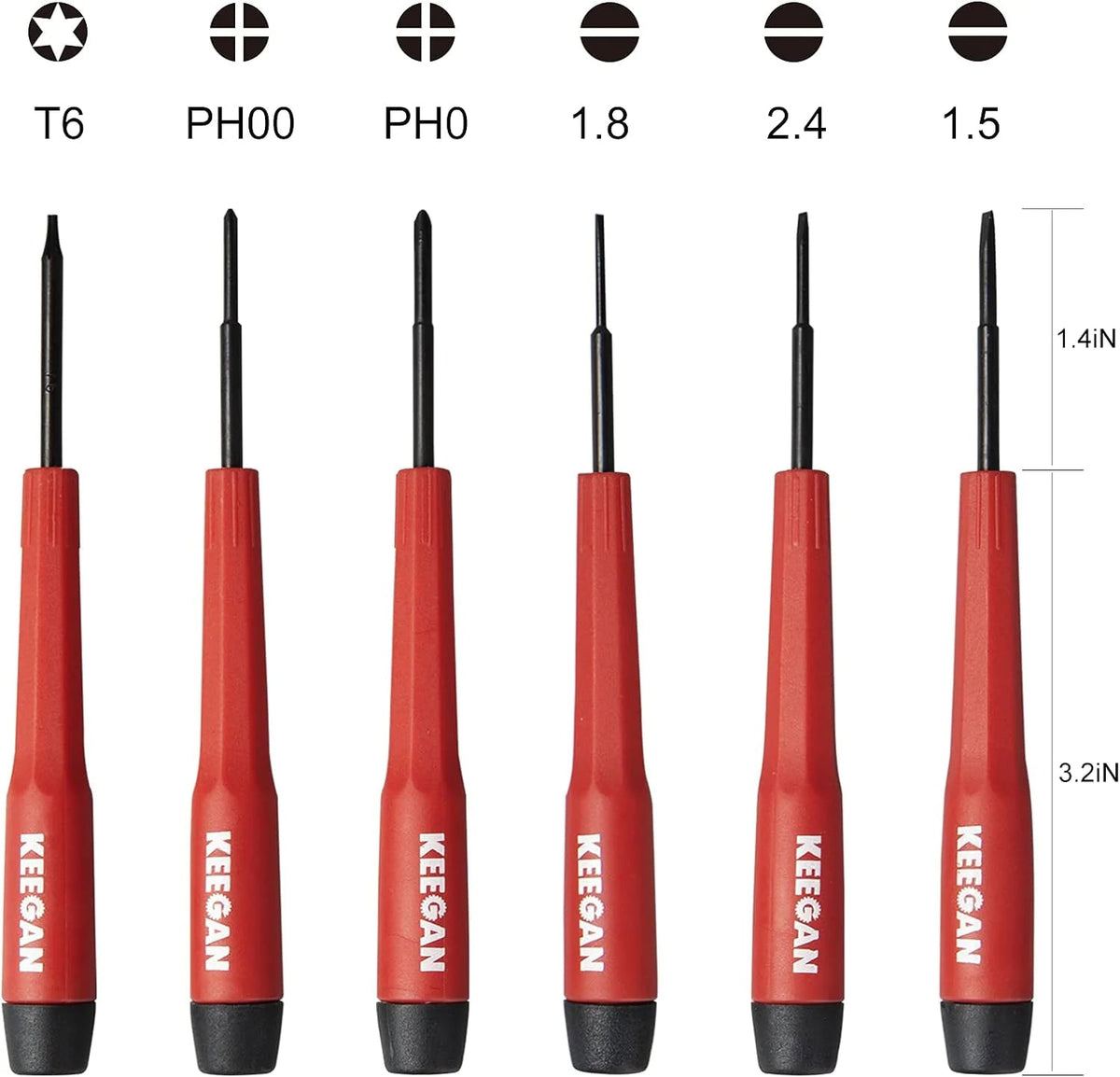 6 Piece Precision Screwdriver Tool Set Eyeglass Repair Computer Kit Magnetic Bit - Rieworkes