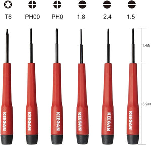 6 Piece Precision Screwdriver Tool Set Eyeglass Repair Computer Kit Magnetic Bit - Rieworkes
