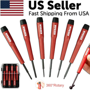 6 Piece Precision Screwdriver Tool Set Eyeglass Repair Computer Kit Magnetic Bit - Rieworkes