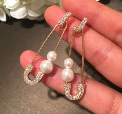 S925 Silver Earrings with Crystal Pearl Studs Mimarta