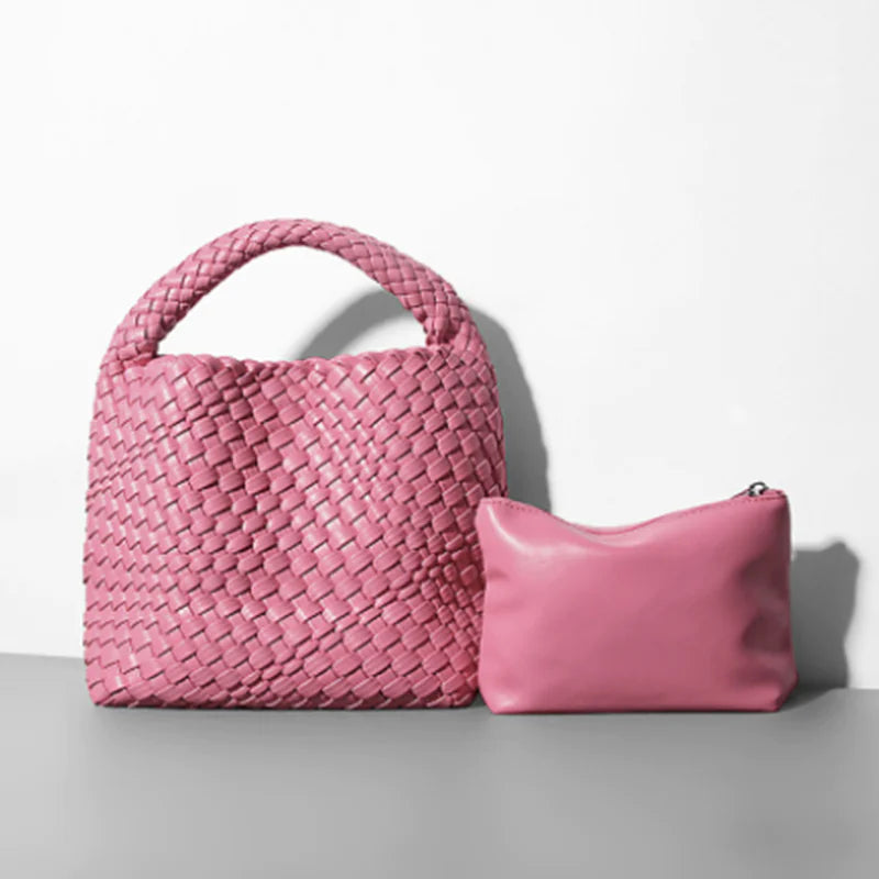 Hand-woven Bucket Soft Leather Bag for Women Rieworkes