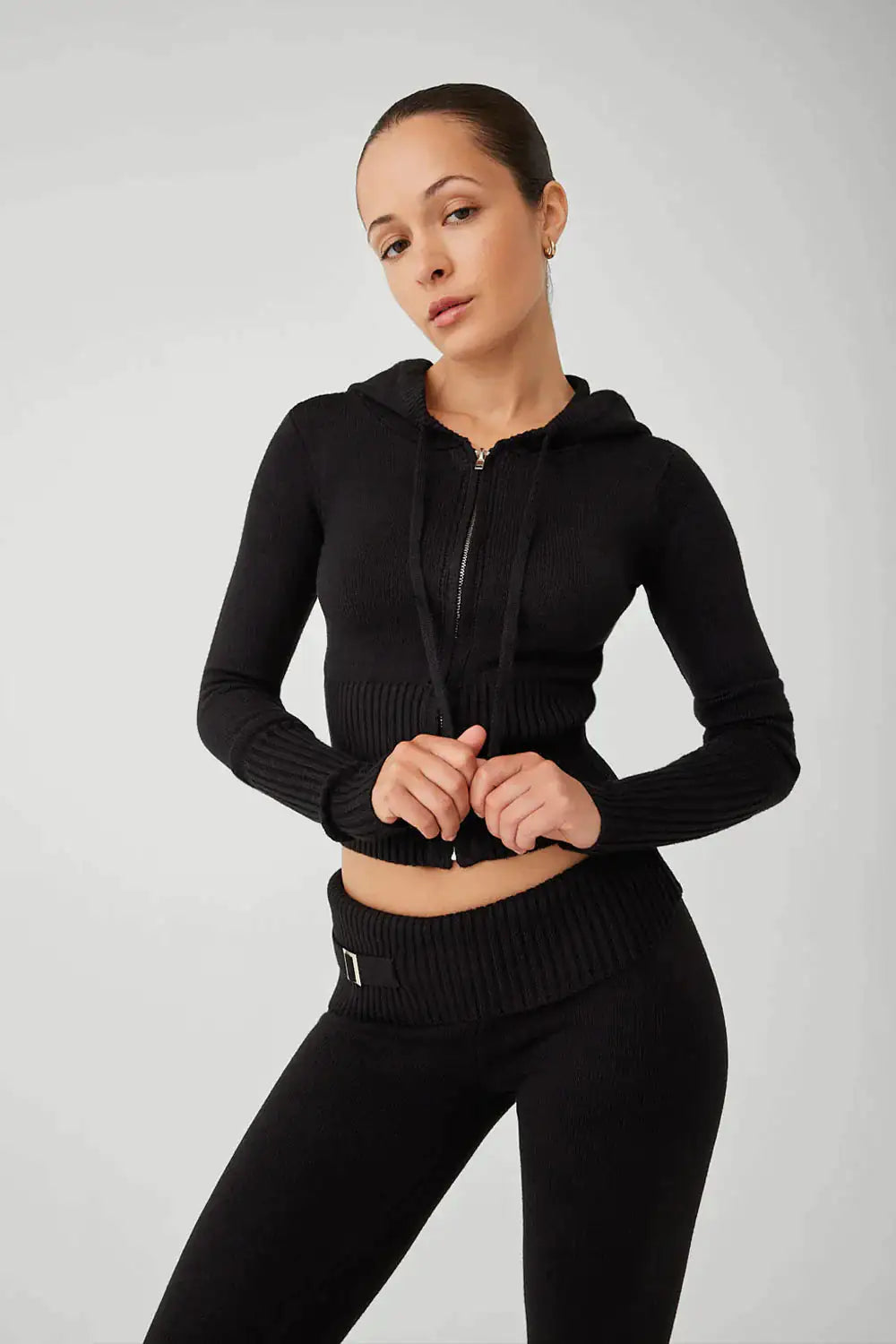 Women Ribbed Knit Two 2 Piece Outfits Casual Trendy Slim Fit Rieworkes