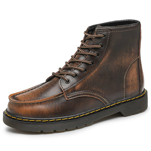 Men's High-Top Cowhide Martin Trendy Tooling Boots Mimarta