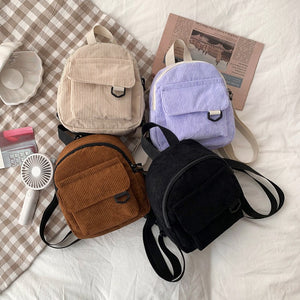 Women’s Corduroy Mini Backpack Mimarta