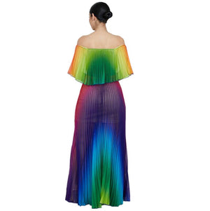 Gradient Pleated Sexy Dress Mimarta