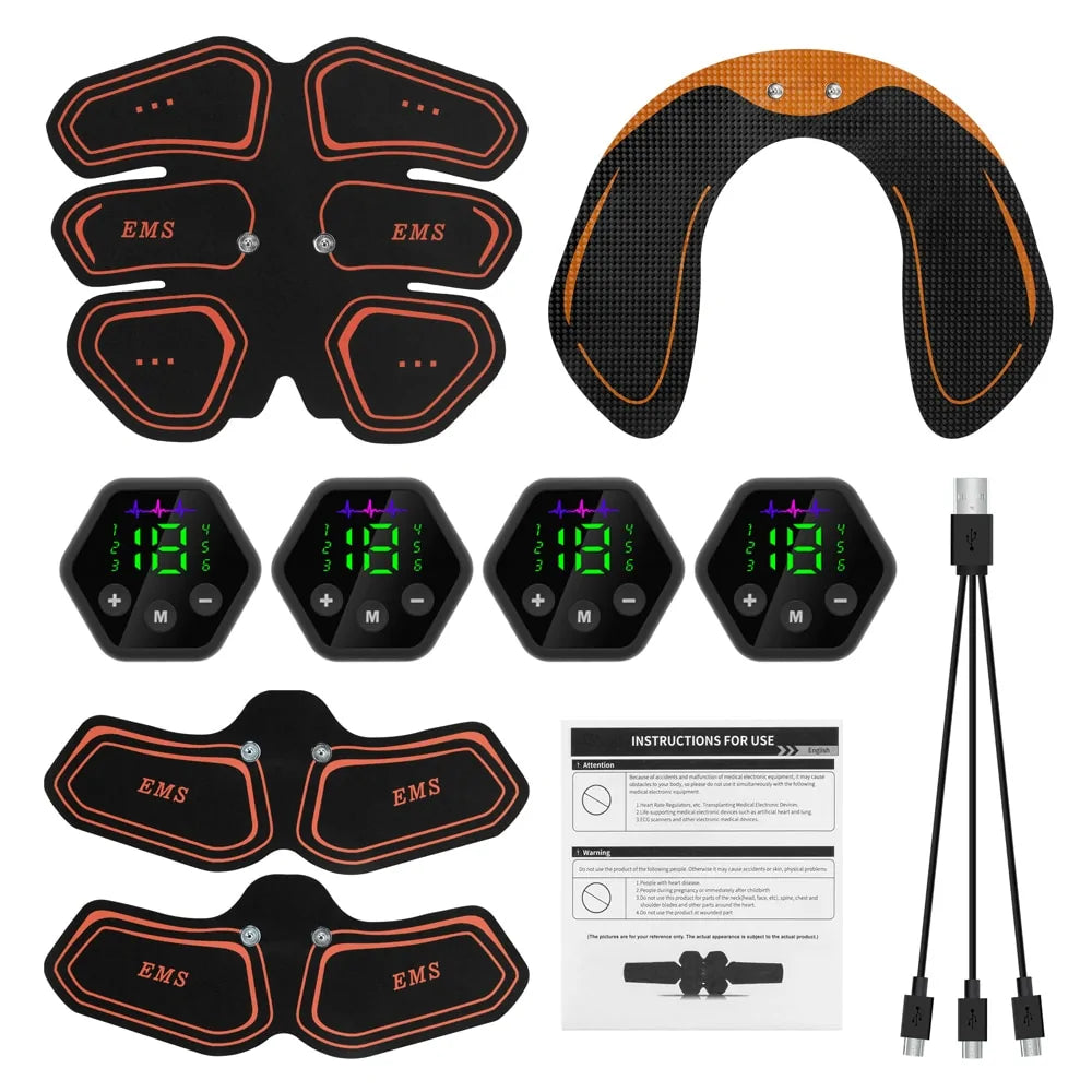 EMS Abdominal &amp; Hip Trainer Toner: USB Fitness Gear for Home Gym Rieworkes