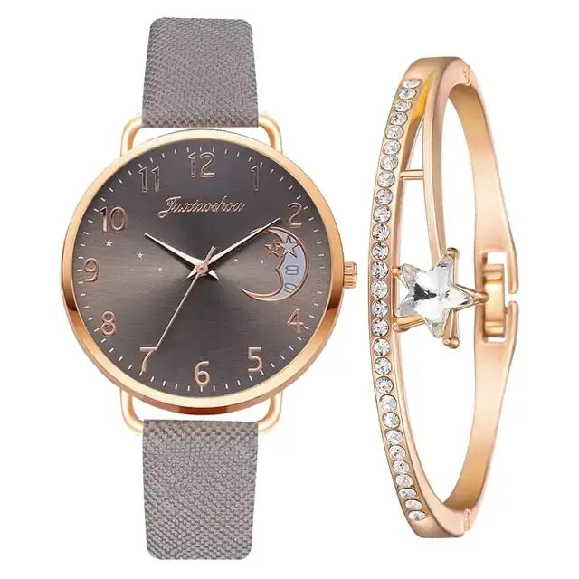 Moon Numbers Bracelet Watches Set Rieworkes