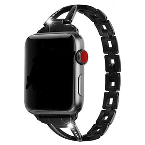Apple Watch Band X-Type Stainless Steel with Diamonds Mimarta