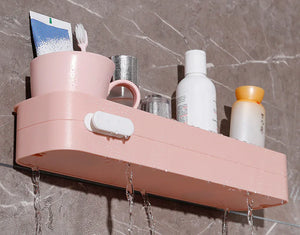 Wall-Mounted Bathroom Storage Rack with Towel Holder Mimarta