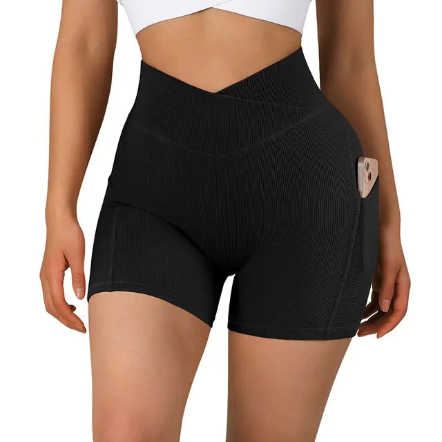 Sports Shorts Women High Waist Workout Seamless Fitness Yoga Shorts Rieworkes