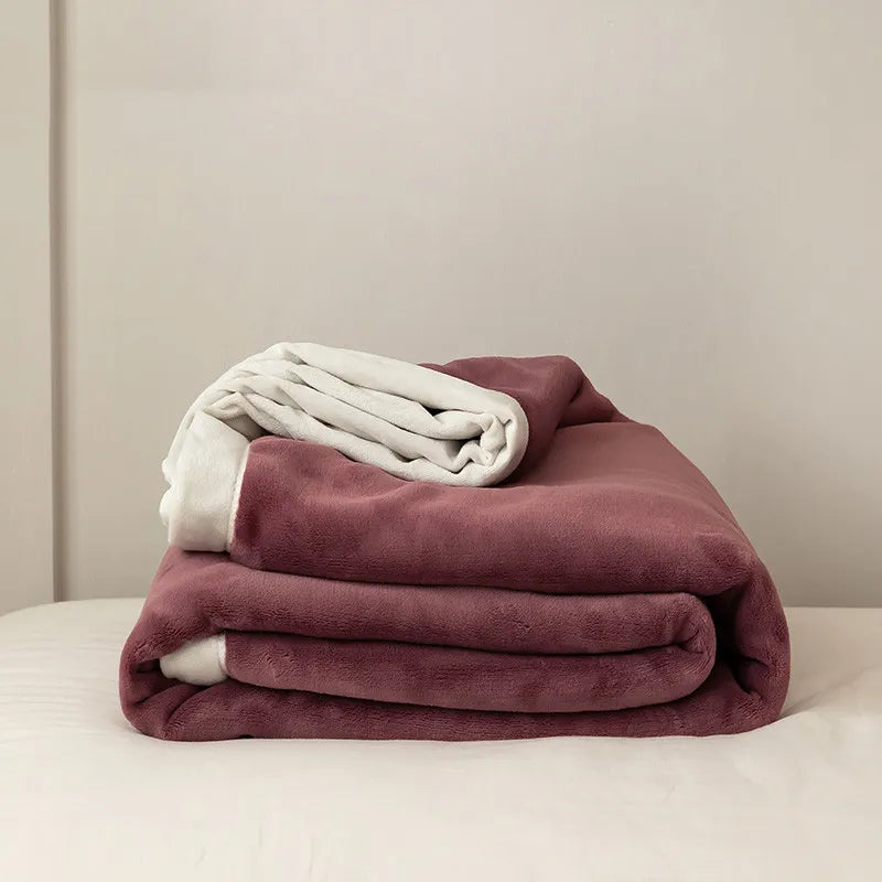 Simple Japanese Style Plain Milk Velvet Casual Blanket Rieworkes