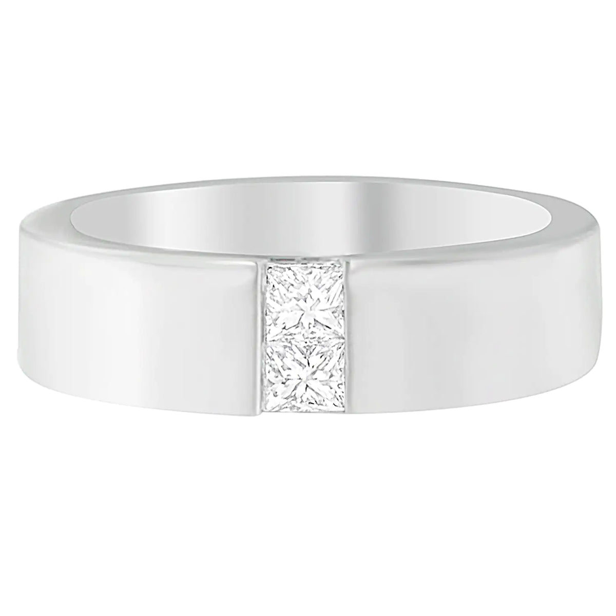 Men's 14K White Gold 1/4 ct.TDW Diamond Channel Band Ring (G-H, VS1-VS2) Rieworkes