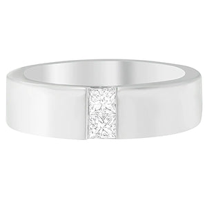 Men's 14K White Gold 1/4 ct.TDW Diamond Channel Band Ring (G-H, VS1-VS2) Rieworkes
