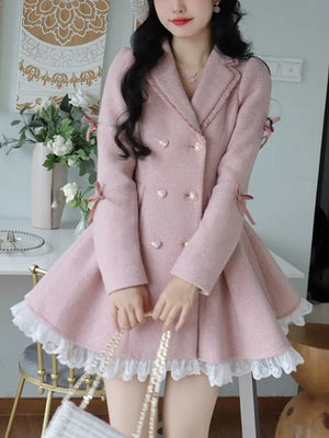 Winter Pink Sweet Elegant Dress Rieworkes