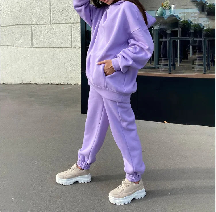Cozy Hooded Plush Sweatshirt for Women – Casual Sportswear Rieworkes