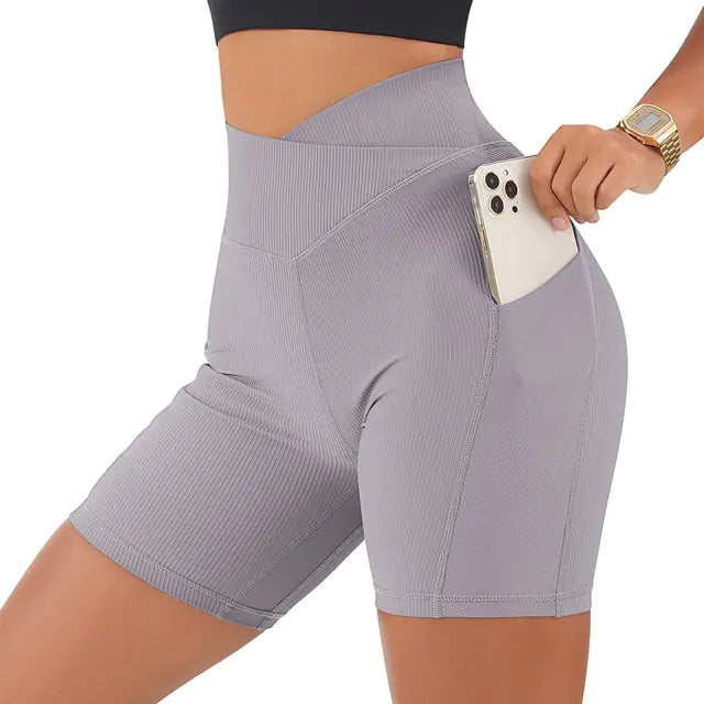Sports Shorts Women High Waist Workout Seamless Fitness Yoga Shorts Rieworkes