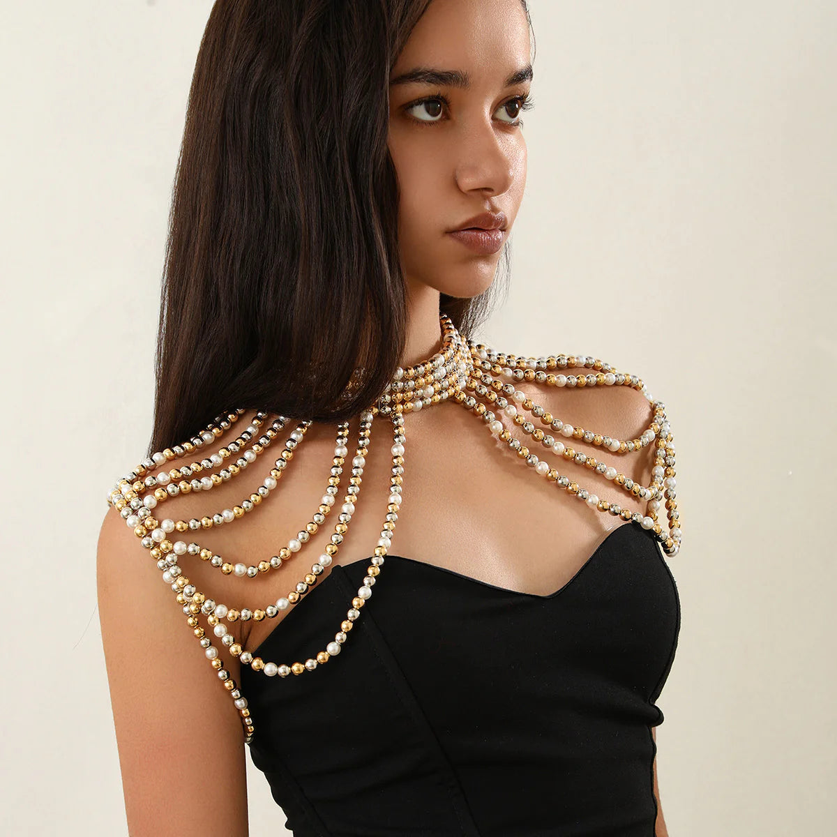 Multi-Layer Tassel Pearl Shoulder Chain Rieworkes