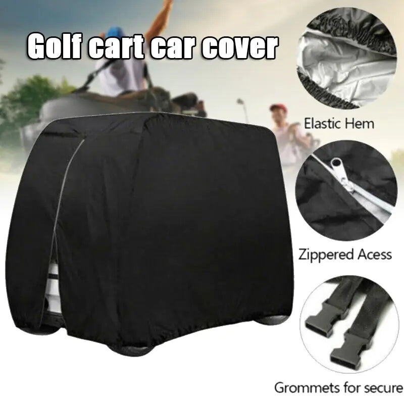 Waterproof Golf Cart Cover Zipper 4 Passenger EZ GO Club Car Yamaha Elastic Hem Rieworkes