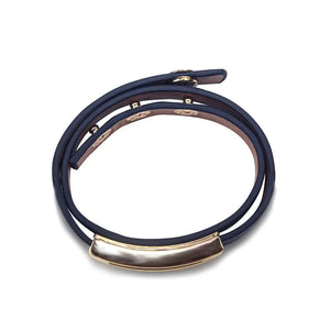 Buckled Leather Bracelet - Navy Blue Rieworkes