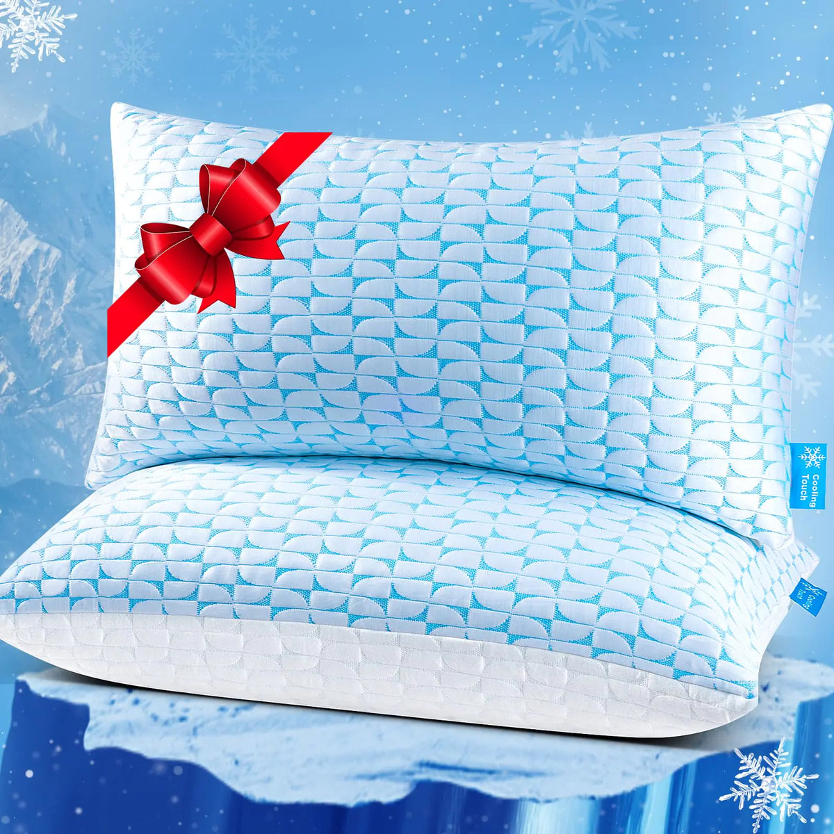 QUTOOL Shredded Memory Foam Pillows King Size Set of 2 Firm Adjustable Cooling Pillow for Side Sleeper Supportive Fluffy Bed Pillows for Sleeping with Washable Removable Cover Rieworkes