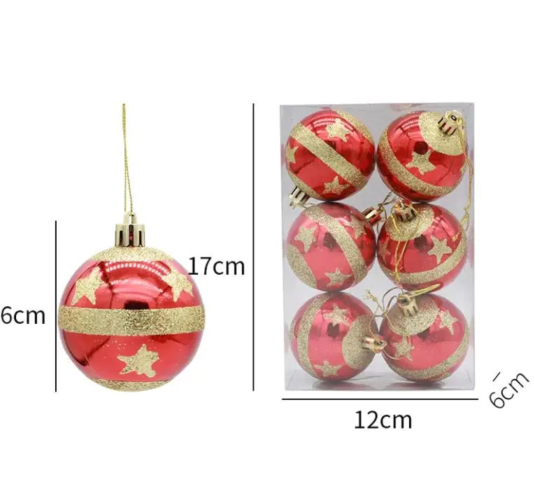 6cm Painted Christmas Ball Decorations Arrangement Props - Rieworkes