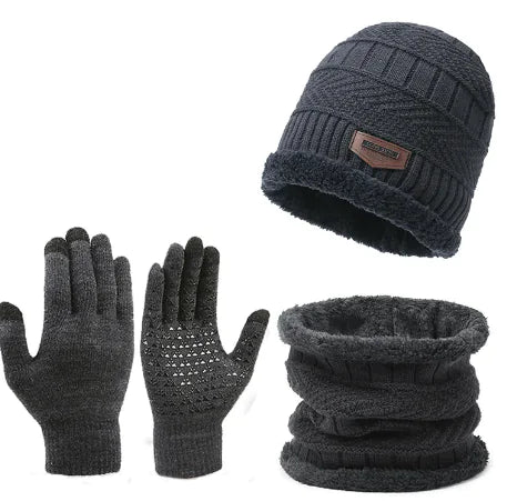Winter Scarf Gloves Three-piece Set Mimarta