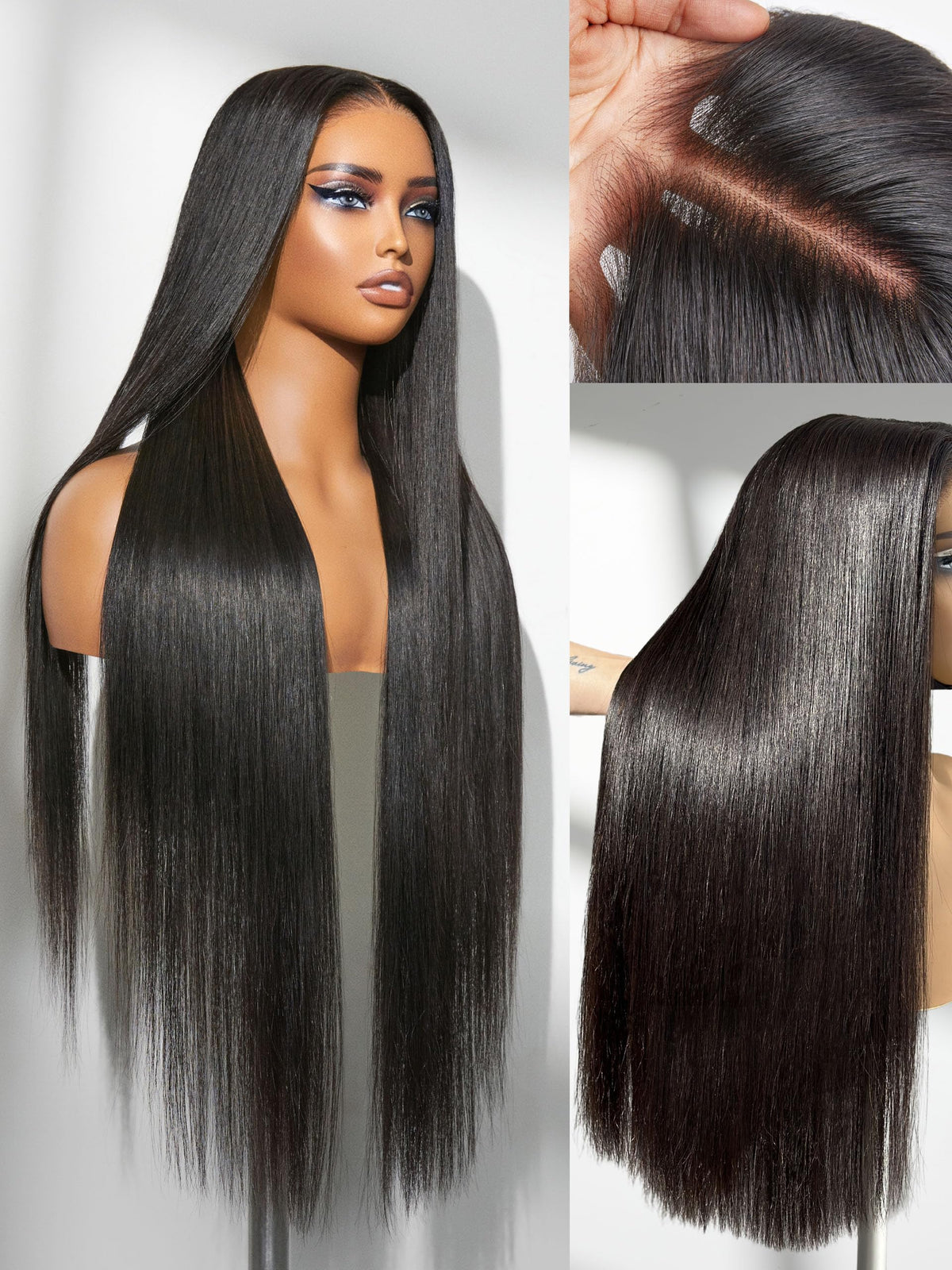 LUVME HAIR Straight 5x5 Lace Front Wigs Human Hair Glueless Wigs Human Hair Pre Plucked Pre Cut Long Black Wig Lace Closure Wigs Frontal Wigs Human Hair Mimarta