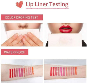 12Pcs Women Waterproof Lipstick Long Lasting Matte Lip Liner Pencil Lip Pen Set Rieworkes