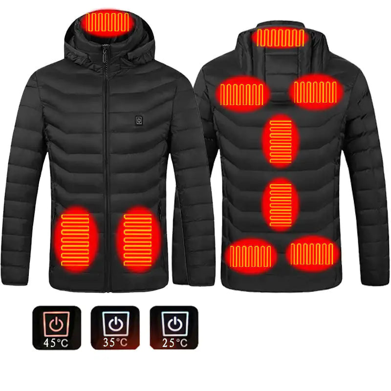 New Heated Jacket Coat USB Electric Jacket Cotton Coat Heater Thermal Clothing Heating Vest Men's Clothes Winter Mimarta