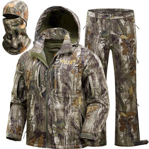 NEW VIEW Camo Hunting Clothes for Men Winter Warm Hunting Jacket and PantsFleece Lined Hunting Suit for Deer Duck Bow Hunts Mimarta