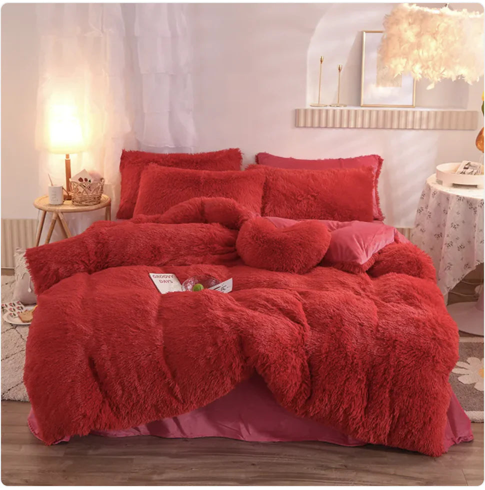 Luxury Plush Fleece Bedding Set - Queen & King Sizes, Warm Quilt Cover & Pillowcases Mimarta