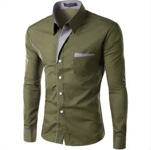 European And American Simple Men's Long Sleeve Shirt Rieworkes