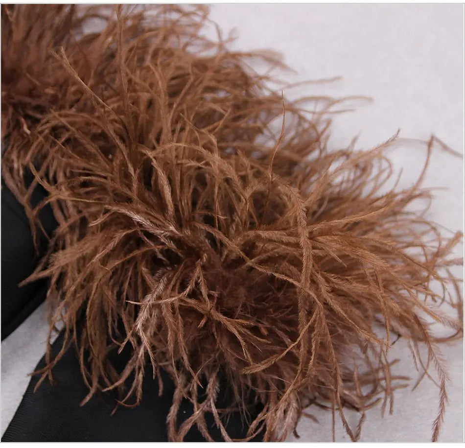 Feather Strapless Dress Rieworkes