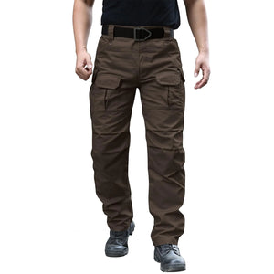 Men's Stretch Tactical Pants Water Resistant Ripstop Cargo Pants Outdoor Lightweight EDC Work Hiking Pants 30W x 32L Dark Brown Rieworkes
