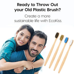 Natural Bamboo Toothbrush Flat Bamboo Handle Soft Bristle Toothbrush Rieworkes