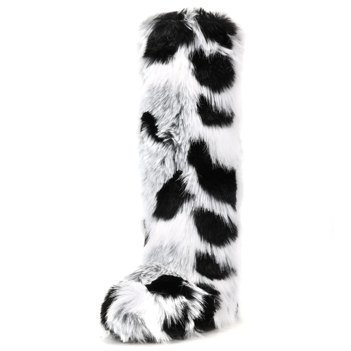 ZVC Womens Faux Fur Boots Comfortable Furry Snow Boots Fluffy Winter Boots Warm Fuzzy Outdoor Knee-High Boots Indoor Flat Shoes Mimarta