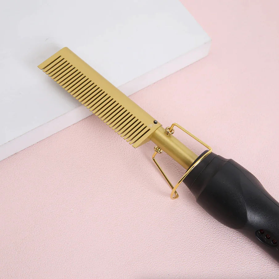 Hair Straightener Comb Pro Electric Beard Straightening Comb Heat Hot Comb Press Rieworkes