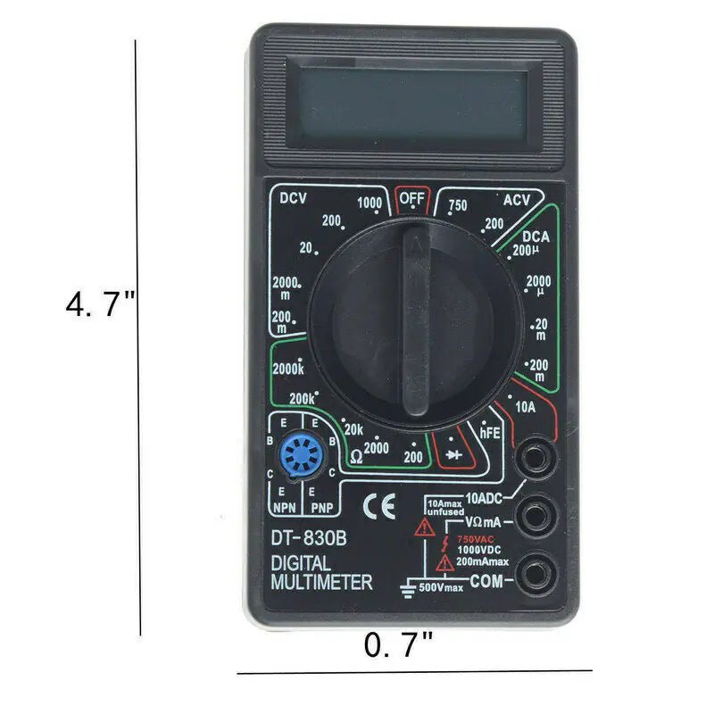 7 Fn Digital Multimeter AC DC Voltage Volt 10 Amp Current Resistance Ohm Meter - Rieworkes