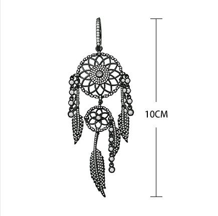 Silver Dreamcatcher Earrings with Lion & Feather Design Mimarta