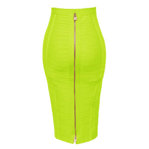 Sexy Solid Color Zipper Bodycon Dress Mimarta