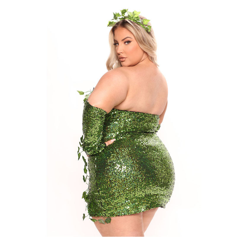 New Halloween Costume for Adults with Sequins and Gloves Mimarta