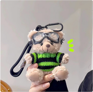 Cartoon Pilot Bear Plush Keychain Mimarta