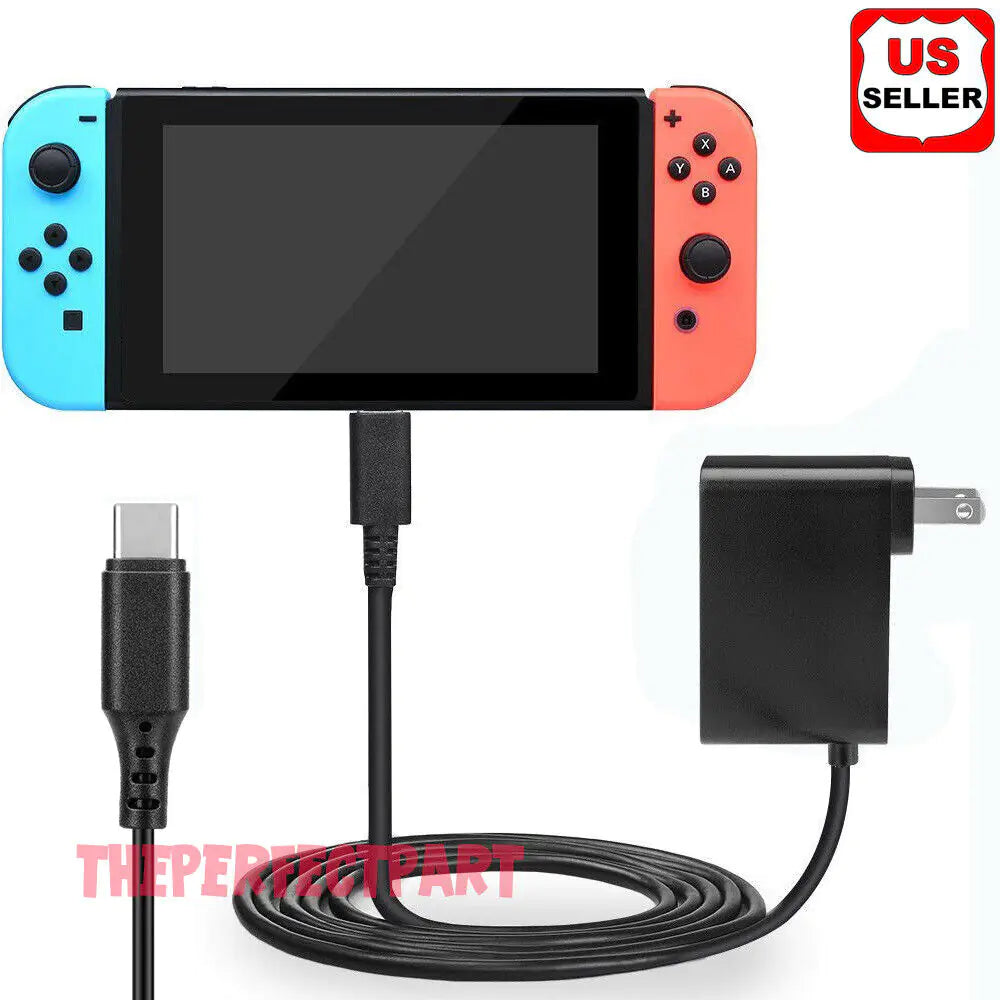 For Nintendo Switch AC Power Supply Adapter Home Wall Travel Charger Cable 2.4A Rieworkes