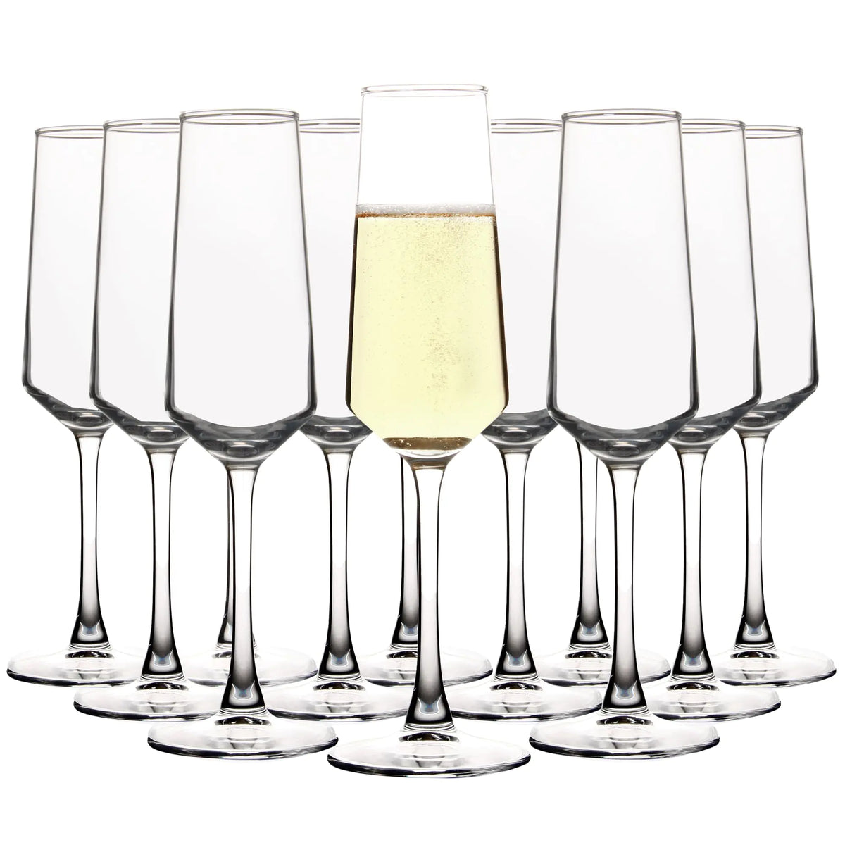 UMI UMIZILI Champagne Glass Set Durable Champagne Flutes with Mordern Shape Long Stem Sparkling WIne Glass Clear (A Set of 12)… Mimarta