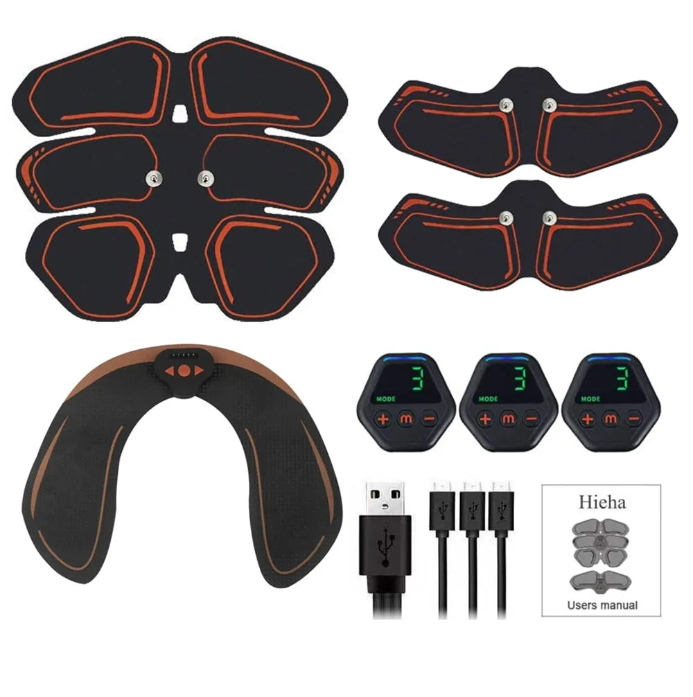 EMS Abdominal &amp; Hip Trainer Toner: USB Fitness Gear for Home Gym Rieworkes