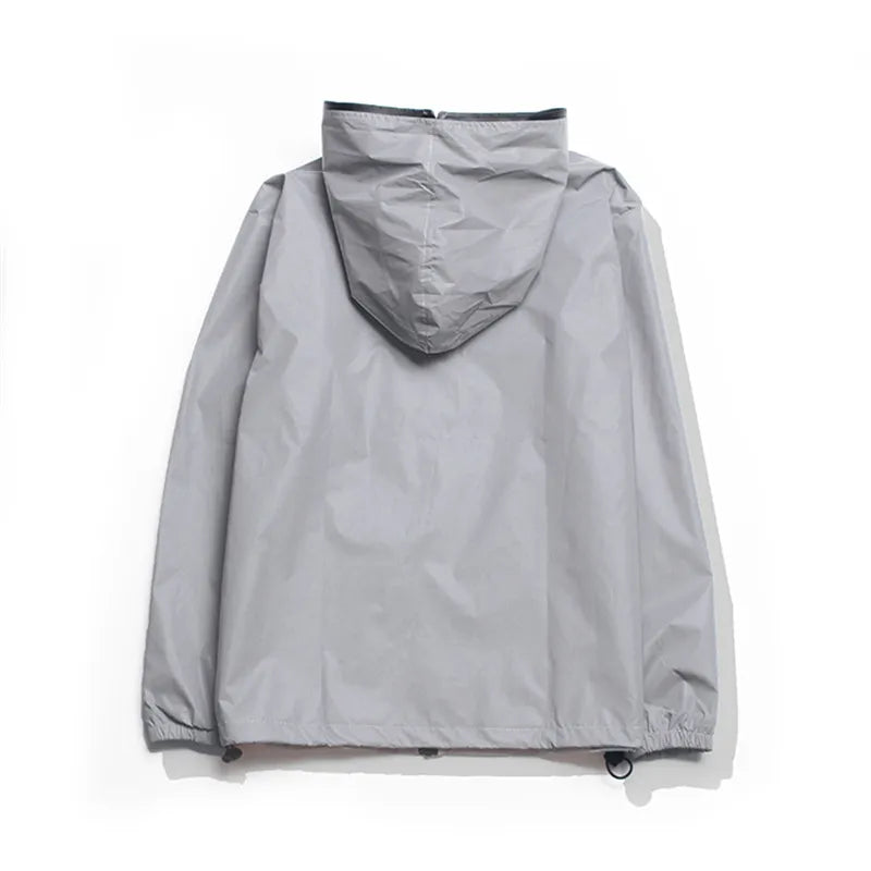 Solid Color Zipper Decoration Reflective Jacket Men's Jacket Rieworkes