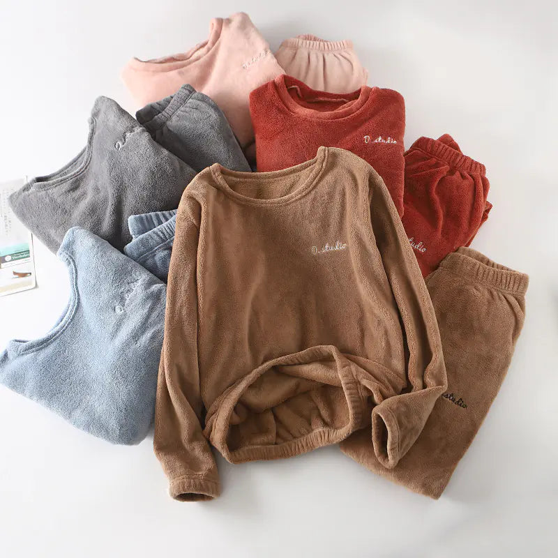 Women's Winter Cozy Loungewear Set with Fleece Pants Mimarta